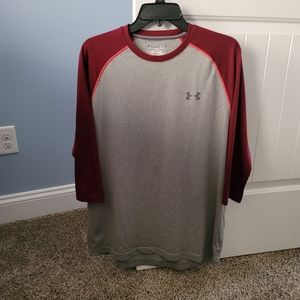 Mens Under Armour Baseball 3/4 length shirt size Medium